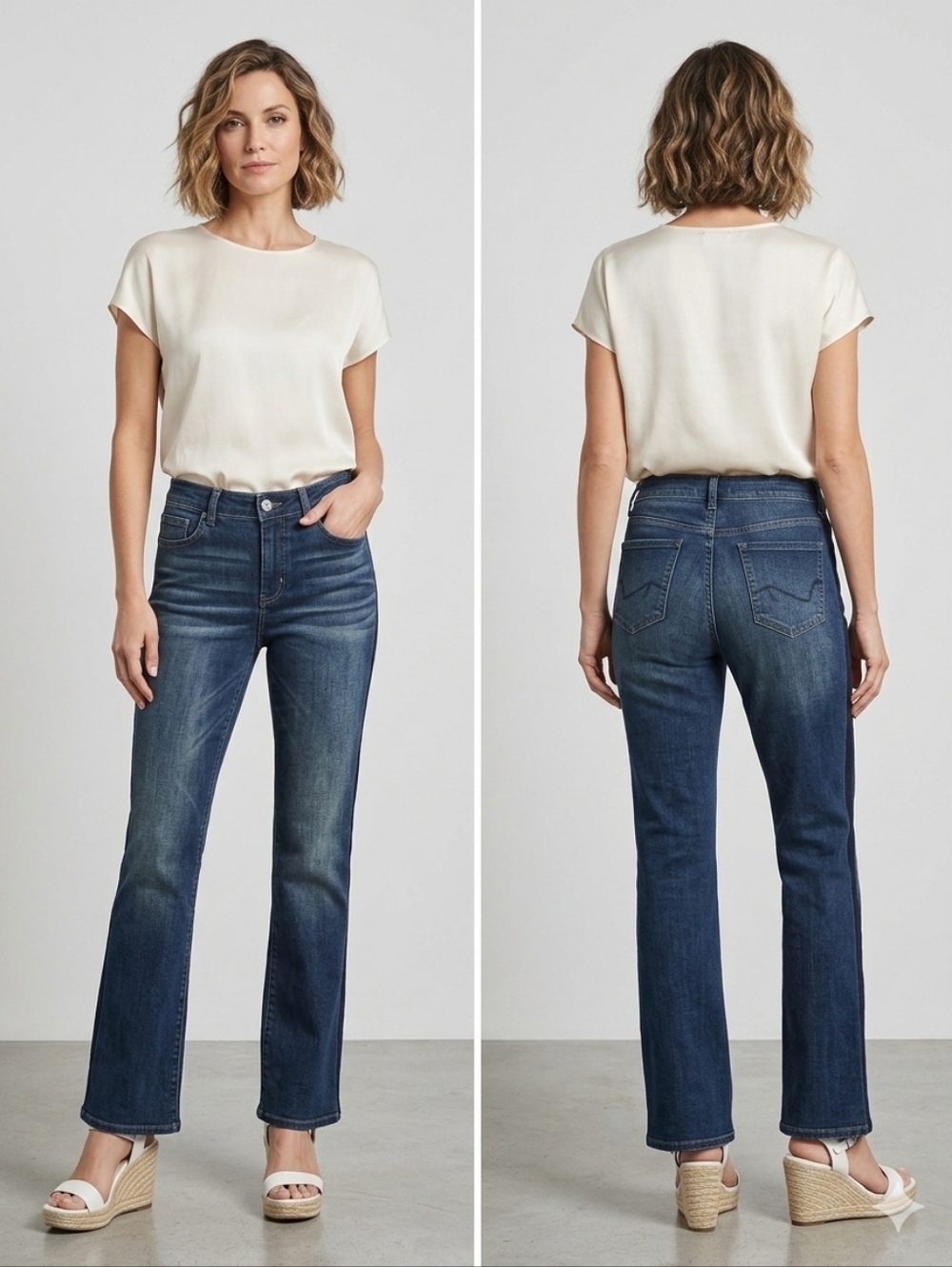 Vintage America Boot-Cut Jeans in Dark Blue Wash Women' S 8/29